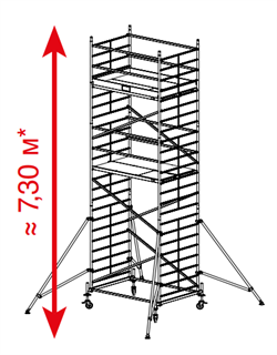 Алюминиевая вышка-тура Krause ProTec XXL 7,3м 911155 - фото 157152