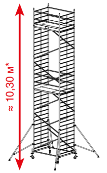 Алюминиевая вышка-тура Krause ProTec XXL 10,3м 911186 - фото 157155