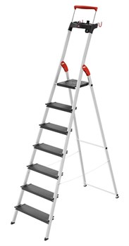 Стремянка 7 ступ. L100 TopLine, алюм, с лотком и выдвигающейся ручкой, Hailo, арт. 8050-707, шт - фото 274590