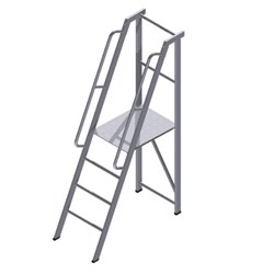 Лестница-платформа фиксированной высоты с резиновыми пятками ALUR ЛПФВА-1Р - фото 297695