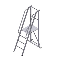 Передвижная лестница-платформа фиксированной высоты с траверсой ALUR ЛПФВА-1,5ТП - фото 297719