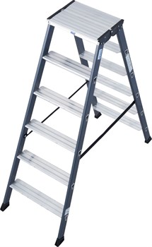 Двухсторонняя анодированная стремянка Krause SePro D 2х6 125835 - фото 318729
