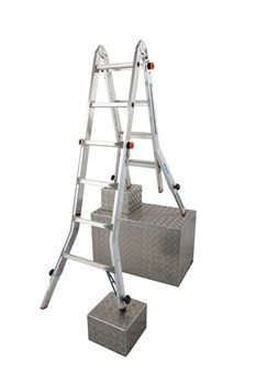 Шарнирная телескопическая стремянка Krause TeleVario 4х4 129970 (122162) - фото 320320