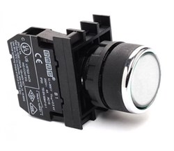Нажимная кнопка EMAS круглая белая 1НО B100DB - фото 322836