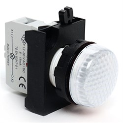 Сигнальная арматура EMAS белая со светодиодом 12-30В AC/DC CP050XB - фото 323749