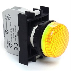 Сигнальная арматура EMAS желтая со светодиодом 100-230В AC CP0S0XS - фото 323758