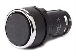 Нажимная моноблочная кнопка EMAS черная, 22 мм, IP 40 (1НО+1НЗ) MB102DH - фото 324686
