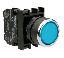 Нажимная кнопка EMAS круглая синяя 1НО B100DM - фото 326950