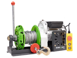 Электролебедка Euro-Lift KCD-M 400кг, 30м, U=220В, с рычагом - фото 327252