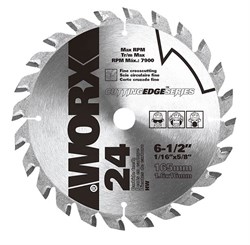 Твердосплавный пильный диск WORX WA5101 24T 165x1,6x20 мм - фото 335566