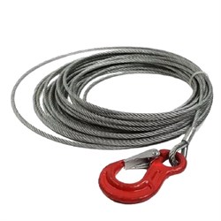 Канат стальной TOR 9,1 мм 200 м со свободным концом и крюком S-320А 1,0 т (опрессовка) - фото 398972