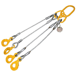 Строп канатный TOR 4СК г/п 6,3 т 5,0 м с самозакрывающимися крюками, шт - фото 415227