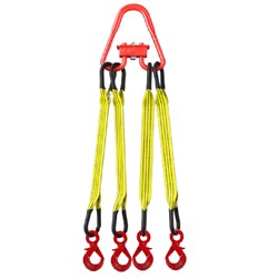 Строп текстильный TOR 4СТ 6,3 т 5,0 м 90 мм с самозапирающимися крюками