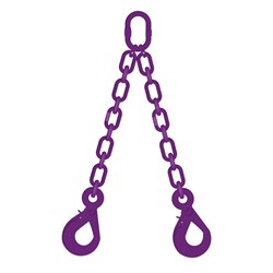 Строп цепной TOR 2СЦ г/п 2,8 т 2,0 м с самозакрывающимися крюками, шт - фото 415788