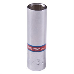 Головка торцевая глубокая шестигранная 1/4", 11/32", дюймовая KING TONY 223511S TONY - фото 678266