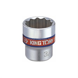Головка торцевая стандартная двенадцатигранная 3/8", 19/32", дюймовая KING TONY 333019S TONY - фото 678675
