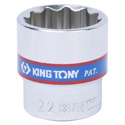 Головка торцевая стандартная двенадцатигранная 3/8", 22 мм KING TONY 333022M TONY - фото 678678