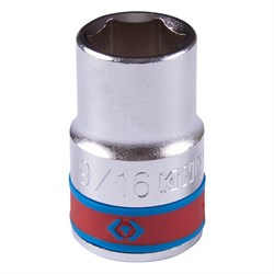 Головка торцевая стандартная шестигранная 1/2", 9/16", дюймовая KING TONY 433518S TONY - фото 679920