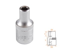 Головка торцевая стандартная шестигранная 1/4", 4 мм AFFIX AF00020004 AF00020004 - фото 682372