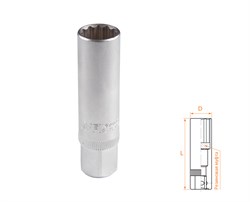 Головка свечная двенадцатигранная 3/8", 14 мм, резиновый фиксатор AFFIX AF00232014 AF00232014 - фото 682477
