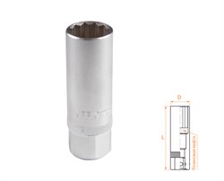 Головка свечная двенадцатигранная 3/8", 18 мм, резиновый фиксатор AFFIX AF00232018 AF00232018 - фото 682479
