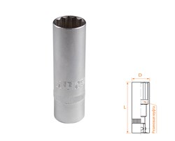 Головка свечная двенадцатигранная 1/2", 16 мм, резиновый фиксатор AFFIX AF00242016 AF00242016 - фото 682481