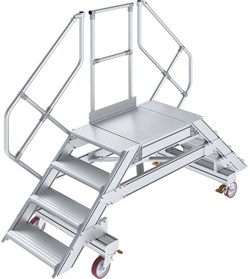 Переход Krause 827500 с платформой 625 мм 2x4 ступени 45° алюминиевый, передвижной - фото 692566