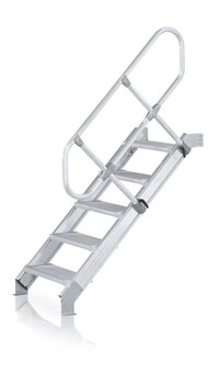 Алюминиевый трап Zarges Z600 стационарный, 600мм 7 ступеней 45° 40059246 - фото 99169