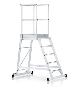 Передвижная лестница с платформой Zarges Z600 односторонняя, 6 ступеней 40066 - фото 99782