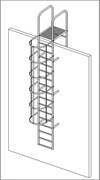Наружная пожарная лестница Krause оцинкованная сталь, 17,92м 836076
