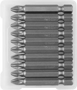 Кованые крестовые биты Зубр Мастер E1/4, PZ2x50мм, 10шт 26003-2-50-10