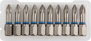 Торсионные крестовые биты Зубр Эксперт C1/4, PZ1x25мм, 10шт 26013-1-25-10
