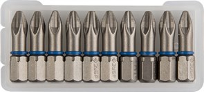 Торсионные крестовые биты Зубр Эксперт C1/4, PZ2x25мм, 10шт 26013-2-25-10