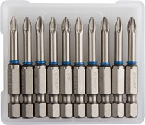 Торсионные крестовые биты Зубр Эксперт E1/4, PZ1x50мм, 10шт 26013-1-50-10