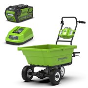 Тележка садовая самоходная G-MAX 40V GREENWORKS G40GCK4 c АКБ 4АЧ и ЗУ