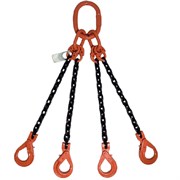 Строп цепной TOR 4СЦ г/п 4,25 т 2,5 м с самозакрывающимися крюками с проушиной
