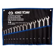 Набор комбинированных ключей, 6-19 мм, чехол из теторона, 14 предметов KING TONY 12D14MRN05 TONY