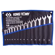 Набор комбинированных ключей, 8-24 мм, чехол из теторона, 14 предметов KING TONY 12D15MRN01 TONY