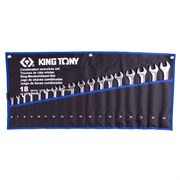 Набор комбинированных ключей, 6-24 мм, чехол из теторона, 18 предметов KING TONY 12D18MRN TONY