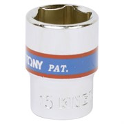 Головка торцевая стандартная шестигранная 3/8", 15 мм KING TONY 333515M TONY