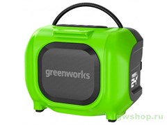 Беспроводная акустическая система аккумуляторная GREENWORKS GPT-MNBS, 24V/220V, без АКБ и ЗУ Greenworks 3503107 Беспроводная акустическая система аккумуляторная GREENWORKS GPT-MNBS, 24V/220V, без АКБ и ЗУ Greenworks 3503107