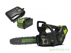 Пила цепная аккумуляторная G-MAX 40V GREENWORKS GD40TCSK4 с АКБ 4АЧ и ЗУ Greenworks 2003807UB