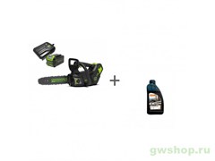 Пила цепная аккумуляторная G-MAX 40V GREENWORKS GD40TCSK4 с АКБ 4АЧ и ЗУ + масло в подарок! Greenworks 2003807UB, 70285160000