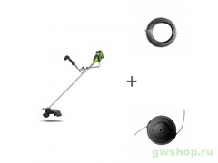 Триммер аккумуляторный G-MAX 40V GREENWORKS GD40BCBK4 с АКБ 4АЧ и ЗУ + леска + головка в подарок! Greenworks 2105707UB, 2926607, 2926507