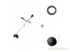Триммер аккумуляторный G-MAX 40V GREENWORKS GD40BCB с АКБ 5 Ач и ЗУ + леска + головка в подарок! Greenworks 2105707UG, 2926607, 2926507