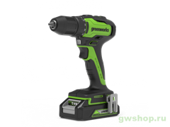 Дрель-шуруповерт аккумуляторная GREENWORKS GD24DD35K2, 24V, c 1хАКБ 2 А.ч и ЗУ в кейсе Greenworks 3704007UA Дрель-шуруповерт аккумуляторная GREENWORKS GD24DD35K2, 24V, c 1хАКБ 2 А.ч и ЗУ в кейсе Greenworks 3704007UA