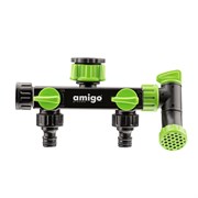 Разделитель потоков Amigo 79818 с краном, 2-х канальный